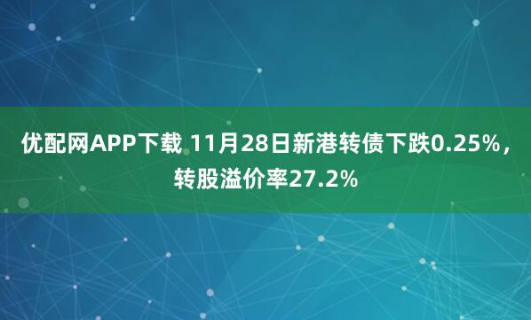 优配网APP下载 11月28日新港转债下跌0.25%，转股溢价率27.2%