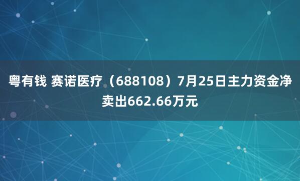 粤有钱 赛诺医疗（688108）7月25日主力资金净卖出662.66万元